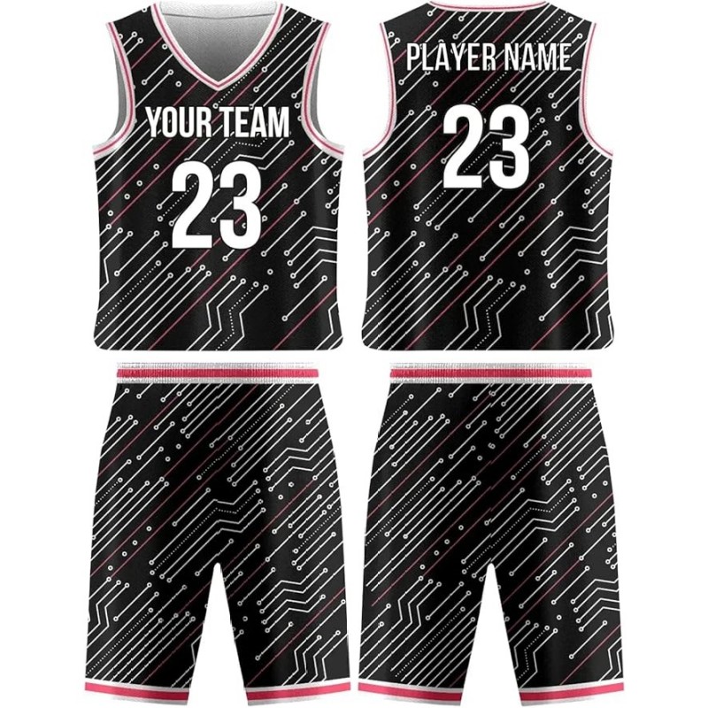 Custom Lines Basketball Jersey Personalized Reversible Set