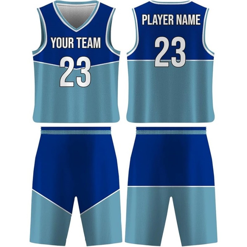 Solid Color Basketball Jersey SetCustom Reversible with Name and Number