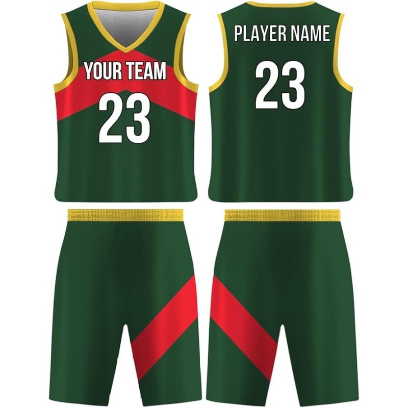 Solid Color Basketball Jersey SetCustom Reversible with Name and Number