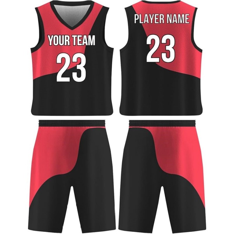 Solid Color Basketball Jersey SetCustom Reversible with Name and Number