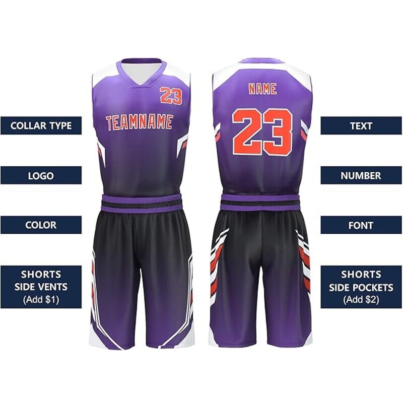 Fading Design Basketball Jersey Set Custom Team Style