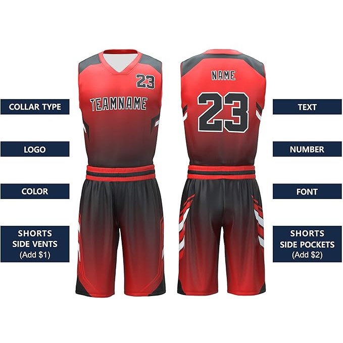 Gradient Basketball Jersey Set Personalized Custom Team Wear