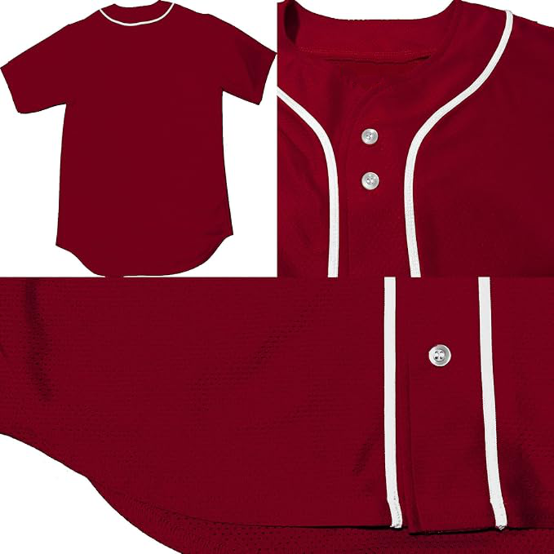 Baseball Jersey Two Pack Custom Maroon with White Trim