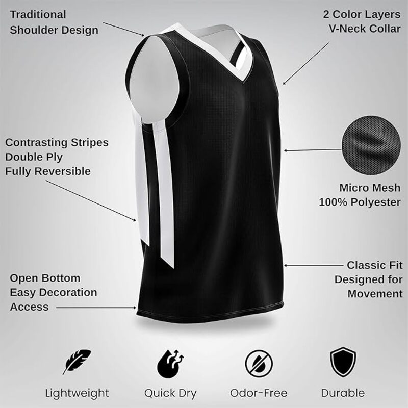 Reversible Basketball Jerseys Custom Plain Mesh Team Set