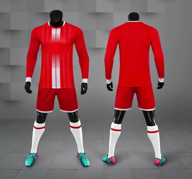 Long Sleeve Football Jerseys Set For Kid and Adult