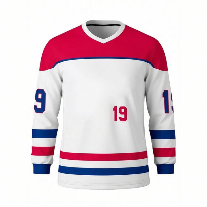 V Neck Long Sleeve Fashion Unisex Hockey Jersey
