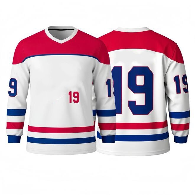 V Neck Long Sleeve Fashion Unisex Hockey Jersey
