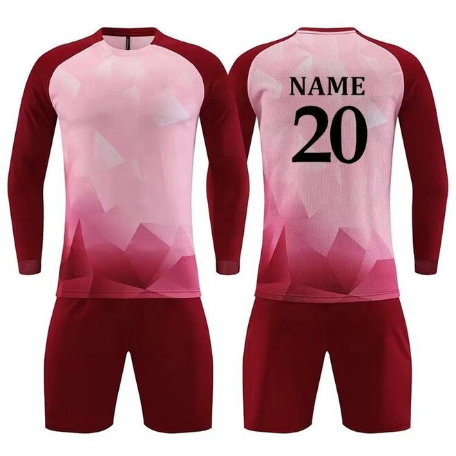 Automated Cutting Heat Transfer Printed Football Jersey Shorts Set