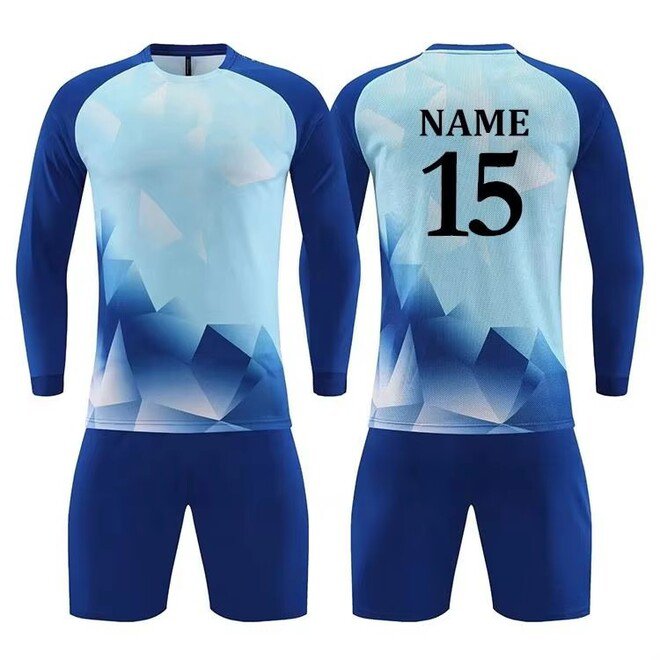 Automated Cutting Heat Transfer Printed Football Jersey Shorts Set