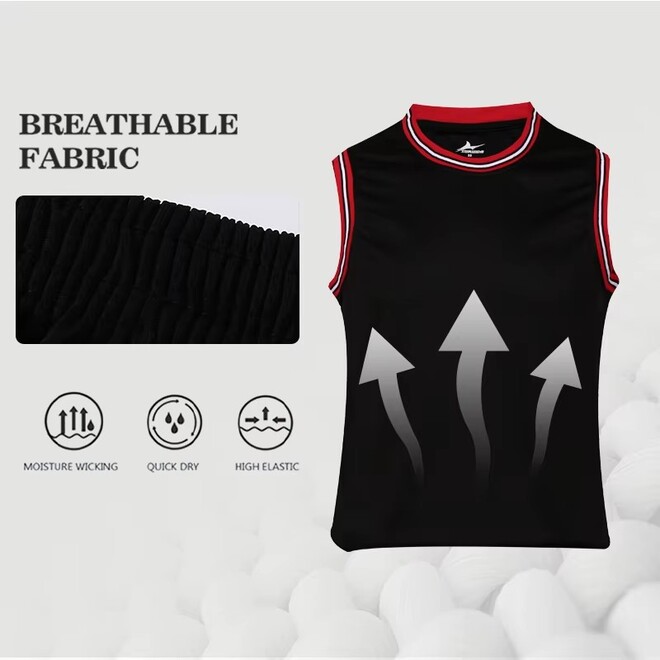 Sleeveless Teenager Basketball Training Jersey Set