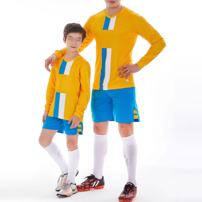 Long Sleeve Football Family Jersey Set for Men and Kid