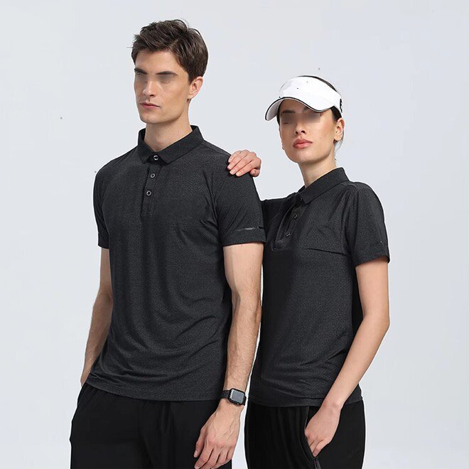 High Quality Nylon Spandex Quick Dry Unisex Golf Polo Shirt Couple Sets